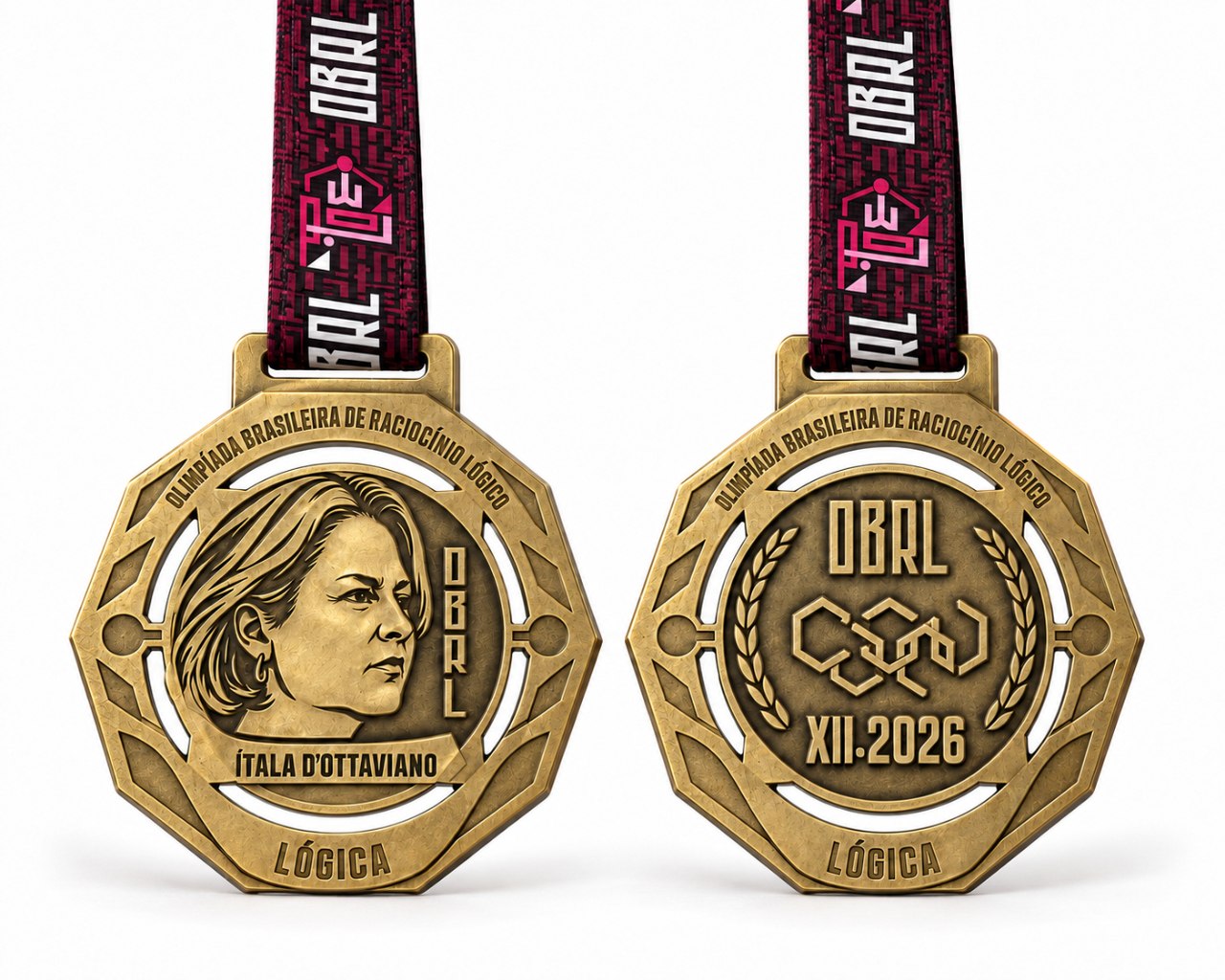 Medalha OBRL ouro, XII Edição 2026 - imagem meramente ilustrativa, a cor pode variar