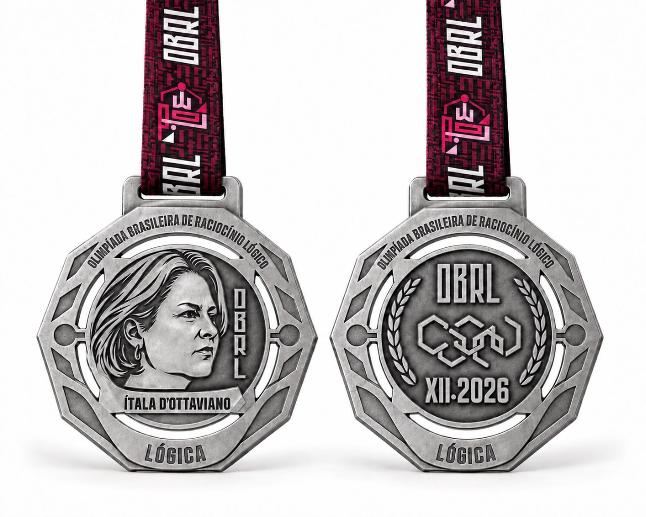 Medalha OBRL prata, XII Edição 2026 - imagem meramente ilustrativa, a cor pode variar